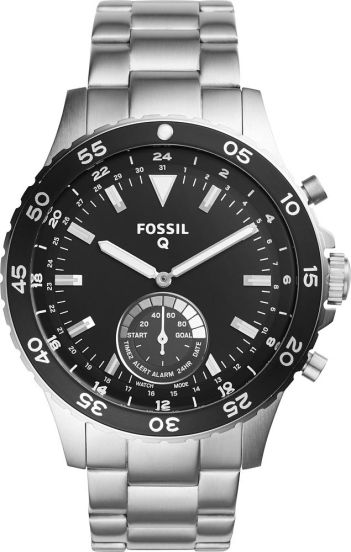 fossil q crewmaster hybrid black silicone smartwatch