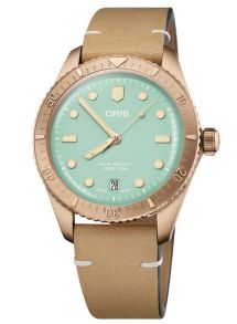 Oris Divers 65 Bronze Date Cotton Candy Leather 01 733 7771 3157-07 5 19 04BR