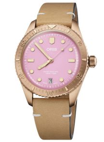 Oris Divers 65 Bronze Date Cotton Candy Leather 01 733 7771 3158-07 5 19 04BR