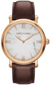 Abbott & Mosley Guldfarvet Carrrara Brown 40mm AM243