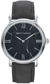 Abbott & Mosley Sølvfarvet Marquina Grey 40mm AM122