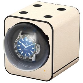 Beco Boxy Fancy Brick Watch Winder Creme Leather Optics 309412 - LQ - RIP