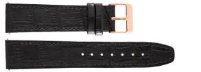 20mm Leather Strap Black Croco Rosegoldfarvet IHS1004
