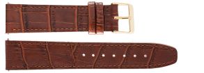 20mm Leather Strap Brown Croco Guldfarvet IHS1002