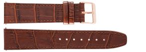 20mm Leather Strap Brown Croco Rosegoldfarvet IHS1003