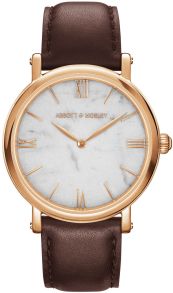 Abbott & Mosley Guldfarvet Carrara Brown 36mm AM436