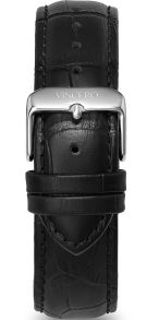 Vincero Black Croc Sølvfarvet Strap Long 22mm Bla-Sil-R14