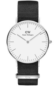Daniel Wellington Classic Black Cornwal Sølvfarvet 36mm DW00100260