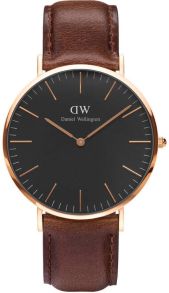 Daniel Wellington Classic Black Bristol Rosegoldfarvet 40mm DW00100125