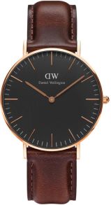 Daniel Wellington Classic Black Bristol Rosegoldfarvet 36mm DW00100137