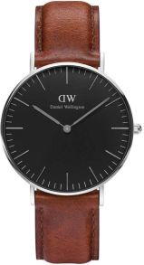 Daniel Wellington Classic Black St Mawes Sølvfarvet 36mm DW00100142
