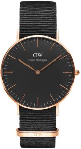 Daniel Wellington Classic Black Cornwall Rosegoldfarvet 36mm DW00100150