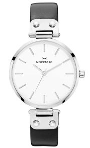 Mockberg Lady 34mm Astrid Sølvfarvet/Black Leather