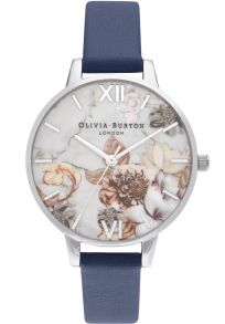 Olivia Burton Marble Florals Navy & Silver OB16CS33