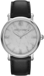 Abbott & Mosley Sølvfarvet Carrara Black 36mm AM126
