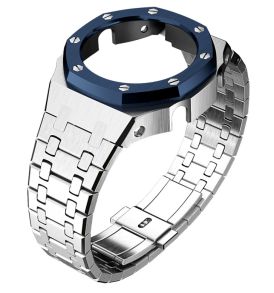 Unofficial Gen 4 Mod for CasiOak GA-2100 - Steel Case | Blue Steel Bezel With Screws | Steel Bracelet