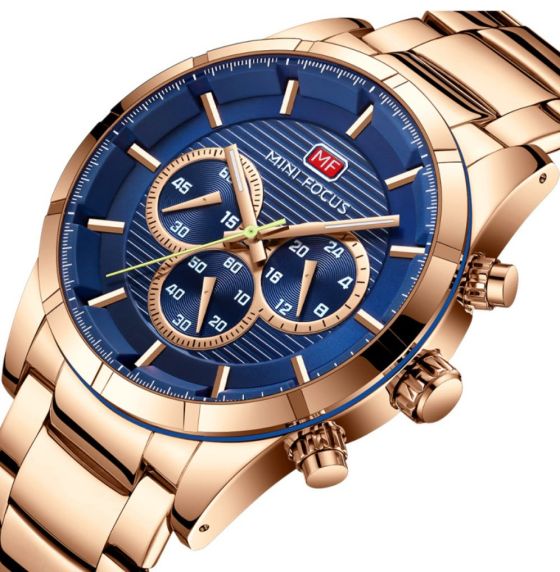 Mini Focus Rose Blue Chronograph