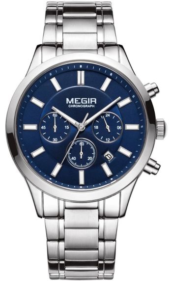 Megir Classic Mens Chronograph Steel Blue 2150