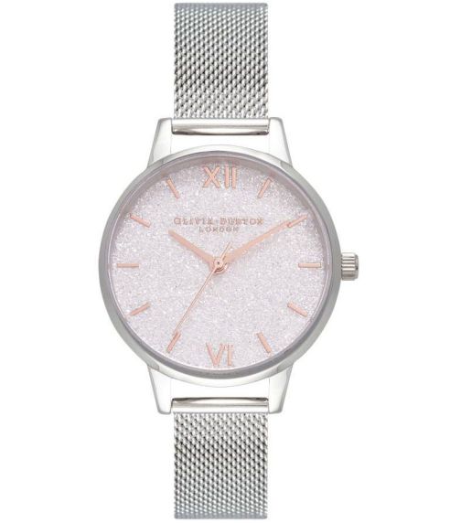 Olivia Burton Glitter Dial Midi White OB16GD47